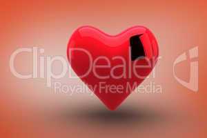 Composite image of heart with open door