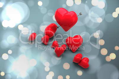 Composite image of love hearts