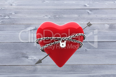 Composite image of locked heart