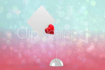 Composite image of heart paper holder
