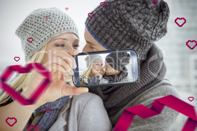 Couple taking Valentines selfie