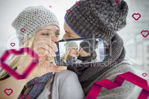 Couple taking Valentines selfie