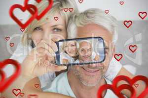 Couple taking Valentines selfie