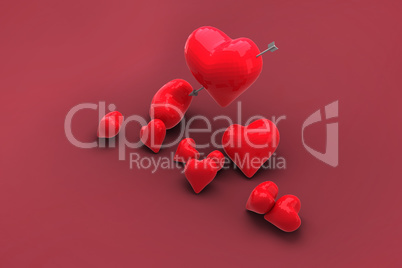 Composite image of love hearts