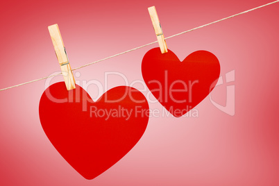 Two hearts on a clothes line
