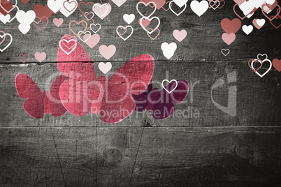 Composite image of valentines heart design