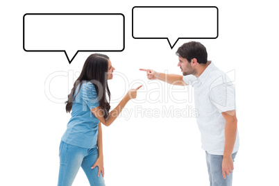 Composite image of angry couple shouting at each other