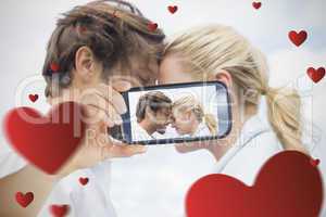 Couple taking Valentines selfie