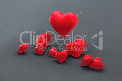 Composite image of love hearts