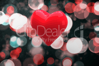 Bright red heart shaped balloon