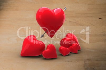 Composite image of love hearts