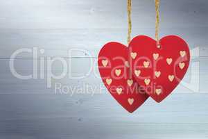 Composite image of cute heart decorations