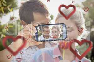 Couple taking Valentines selfie