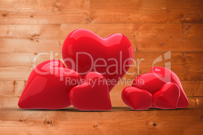 Composite image of love hearts