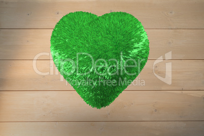 Large green furry heart