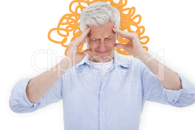 Composite image of man with headache