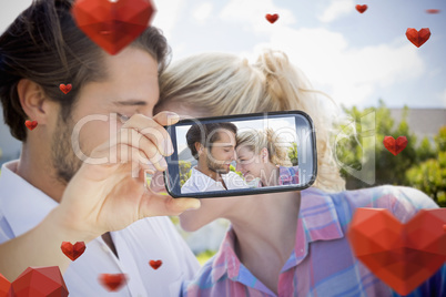 Couple taking Valentines selfie