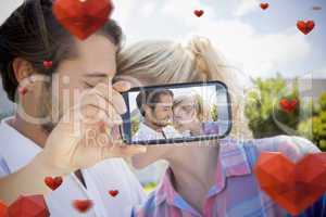 Couple taking Valentines selfie