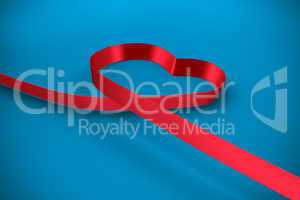 Red ribbon in a heart shape