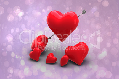 Composite image of love hearts