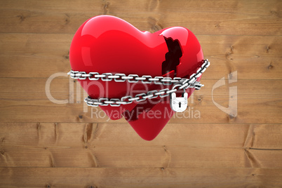 Composite image of locked heart Composite image of locked heart