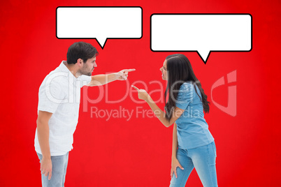 Composite image of angry couple shouting at each other