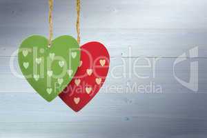 Composite image of cute heart decorations