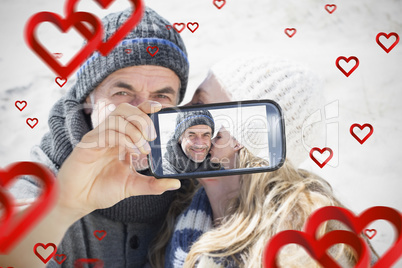 Couple taking Valentines selfie