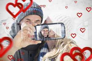 Couple taking Valentines selfie