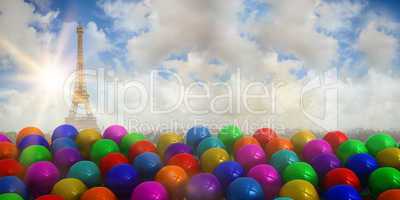 Composite image of colourful balloons