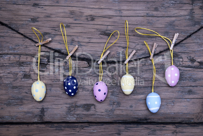 Many Easter Eggs Hanging On Line