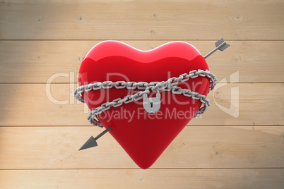 Composite image of locked heart