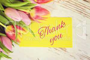 thank you background with tulips