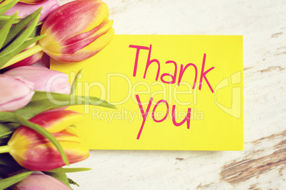 thank you background with tulips