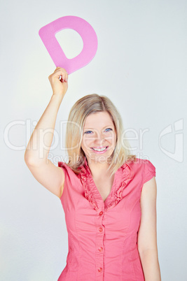 smiling business woman is holding a letter