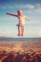 Summer holidays - jumping woman