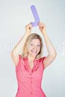 smiling business woman is holding a letter