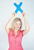 smiling business woman is holding a letter