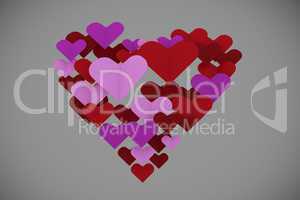 Composite image of love hearts