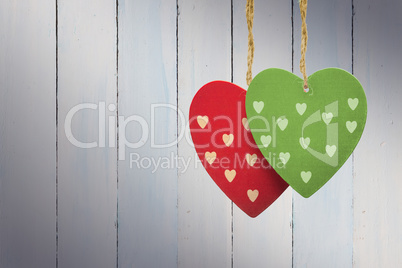 Composite image of cute heart decorations