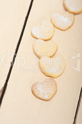 heart shaped shortbread valentine cookies