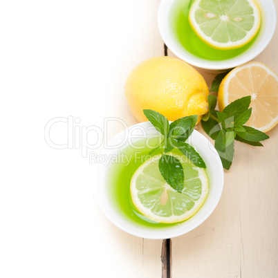 mint infusion tea tisane with lemon