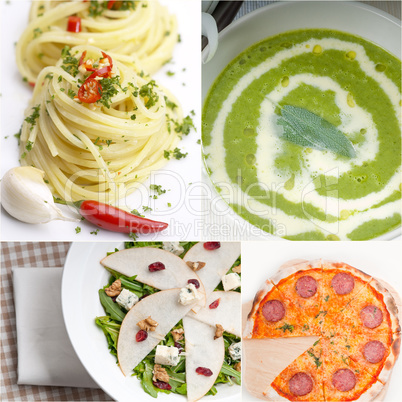 healthy and tasty Italian food collage