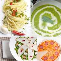 healthy and tasty Italian food collage