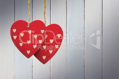 Composite image of cute heart decorations