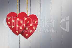 Composite image of cute heart decorations