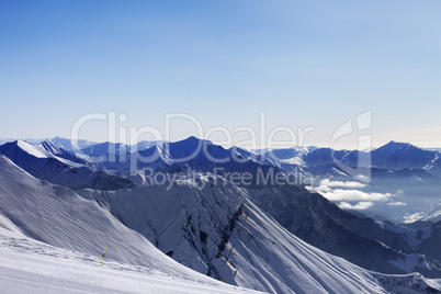 Ski slope at morning