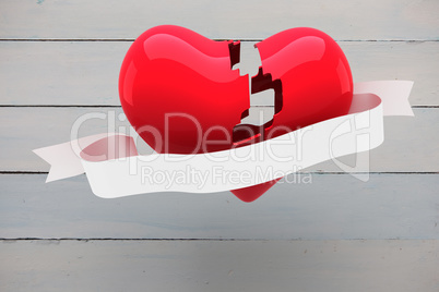 Composite image of broken heart