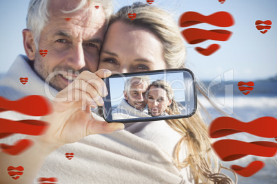 Couple taking Valentines selfie