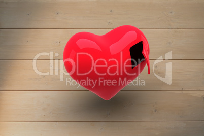 Composite image of heart with open door